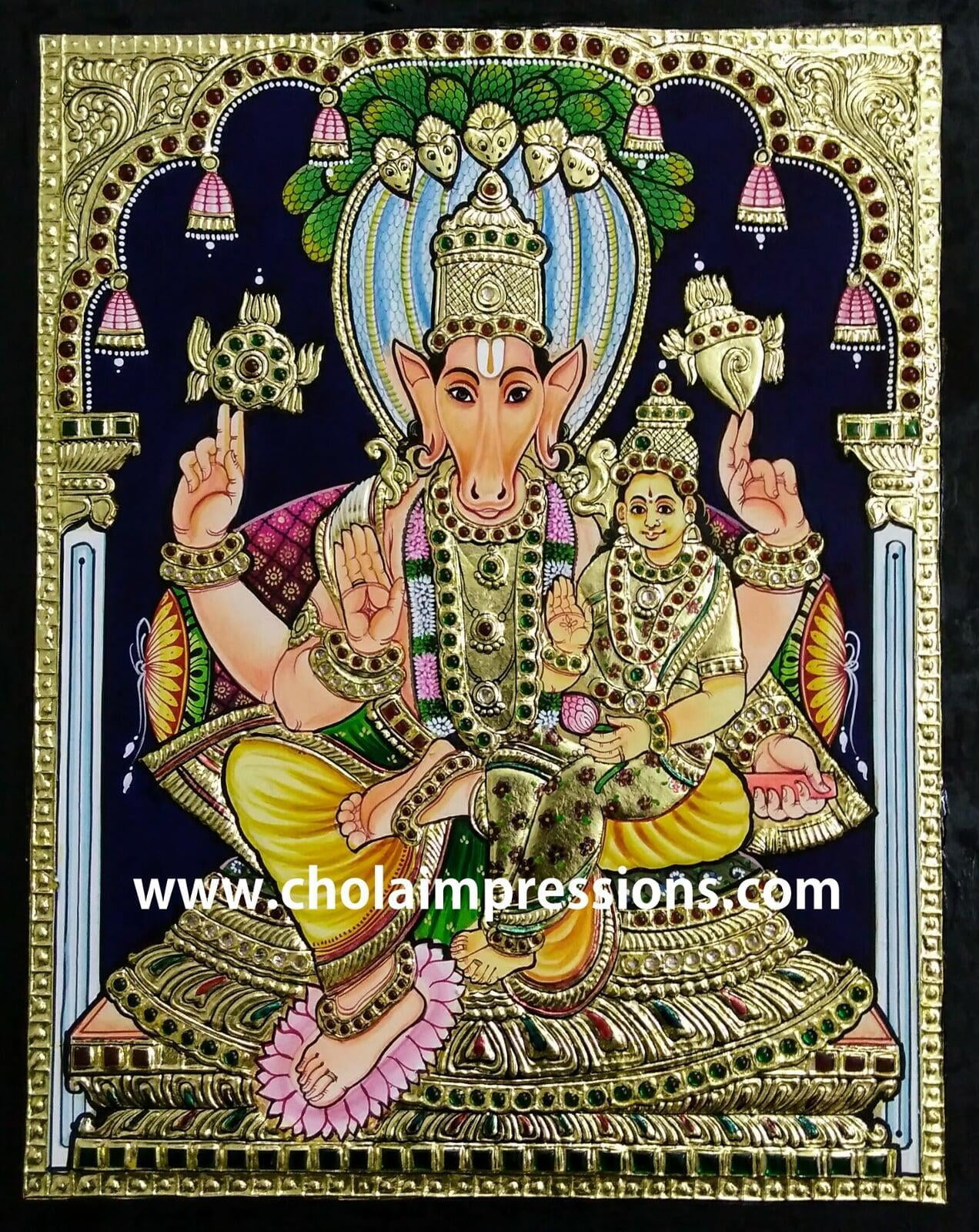 Lakshmi Hayagrivar Tanjore Painting