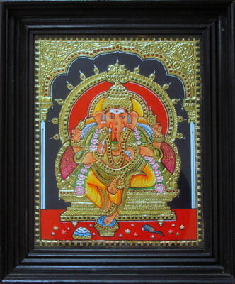 Ganesh Tanjore Painting - 1.5 ft x 1.25 ft