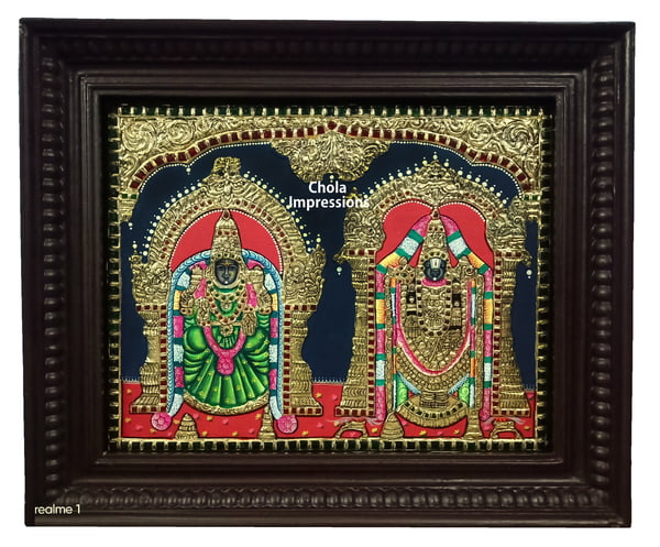 Balaji Thayar (Padmavati) Tanjore Painting - Multiple sizes Balaji Thayar (Padmavati) Tanjore Painting - Multiple sizes