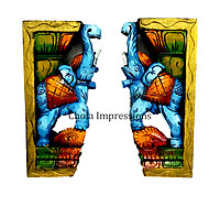 Elephant Wooden Wall Bracket Pair - 1 ft Elephant Wooden Wall Bracket Pair - 1 ft