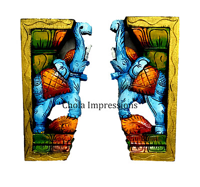 Elephant Wooden Wall Bracket Pair - 1 ft