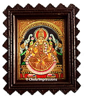 Traditional Gaja Lakshmi Tanjore Painting - 13x11 inches