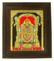 Balaji Tanjore Painting -  22 Carat Gold foil decorated - Medium Sizes