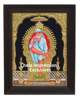 Saibaba Tanjore Painting - 2 ft x 1.5 ft - Chola Impressions Exclusive
