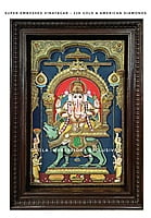 Super Embossed Lord Ganesha Tanjore Painting