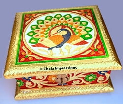 Minakari painting Jewel/ Dry fruit Box with partition Minakari painting Jewel/ Dry fruit Box with partition