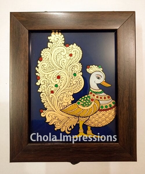 Royal Swan Reverse glass painting Jewel Box Royal Swan Reverse glass painting Jewel Box