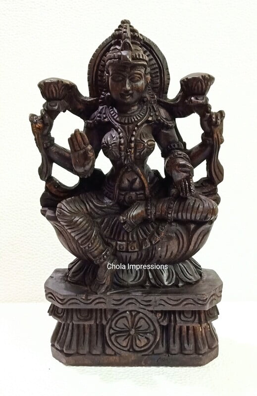 Lakshmi Devi Wooden statue - 1 foot