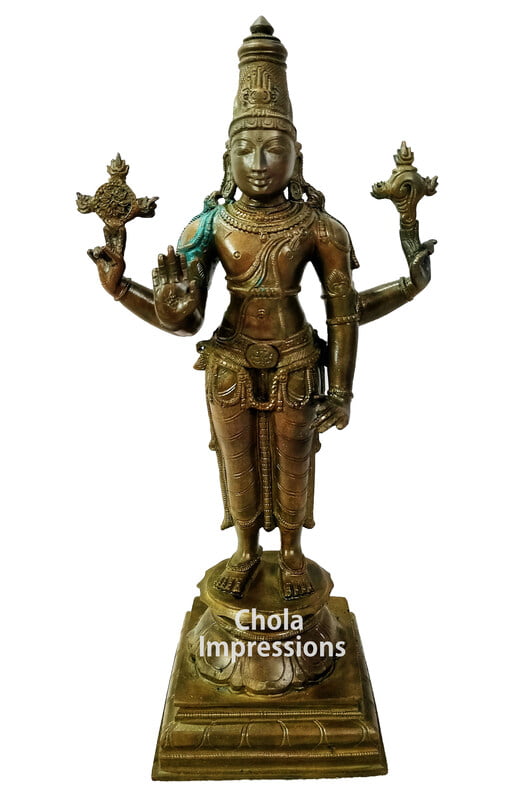 Lord Vishnu Panchaloha Idol in Antique Finish Lord Vishnu Panchaloha Idol in Antique Finish