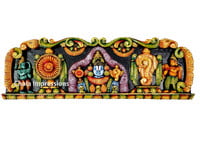 Lord Balaji Hanumar Garudar Wooden Panel - Wall Mount