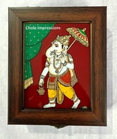 Lord Ganesh Reverse glass painting Jewel Box Lord Ganesh Reverse glass painting Jewel Box