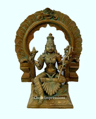 Sri Kamakshi Panchaloha Idol in Antique Finish - 9 inches