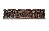 Ashta Ganapati Brown Wooden Panel - Wall Mount - 4 ft