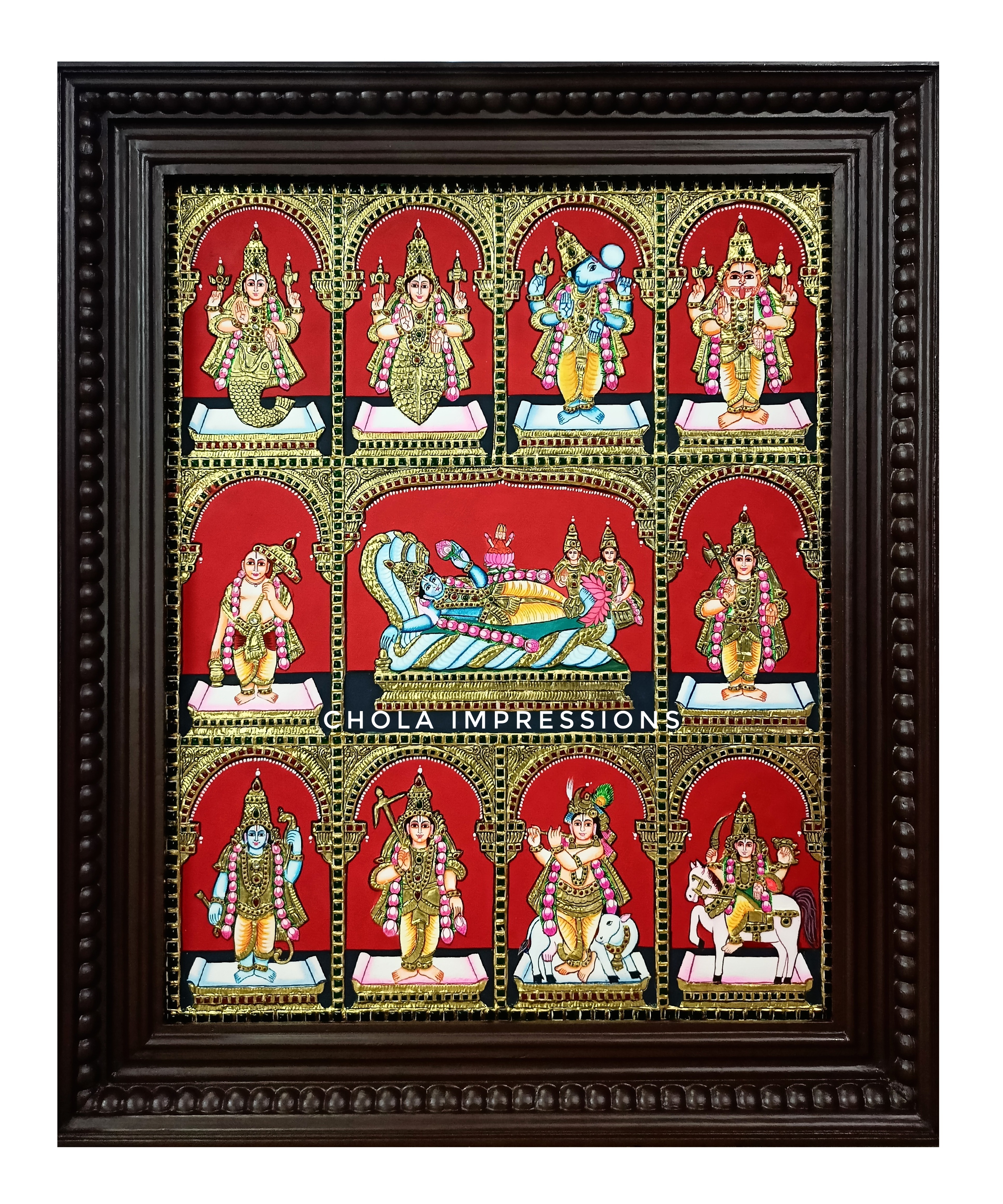 Dasavatharam Tanjore Painting with Renganathar