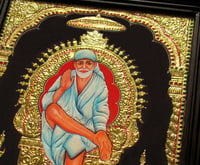 Saibaba Tanjore Painting - 2 ft x 1.5 ft - Chola Impressions Exclusive