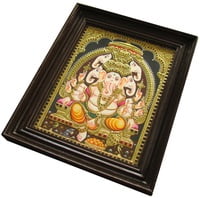 Panchmukh Ganesh (Panjamuga Vinayagar) Tanjore Painting