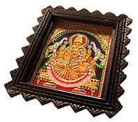 Traditional Gaja Lakshmi Tanjore Painting - 13x11 inches