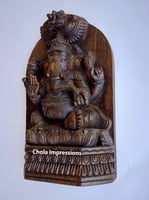 Lord Ganesh Wooden Statue - Back side flat