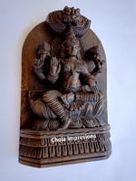 Chola Impressions Antique Finish Lakshmi Devi Wooden Statue   1 Foot