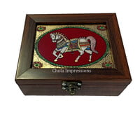 Ashwamedha Reverse glass painting Jewel Box Ashwamedha Reverse glass painting Jewel Box