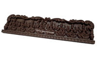 Ashta Lakshmi Dark Brown Wooden Panel - Wall Mount