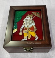 Lord Ganesh Reverse glass painting Jewel Box