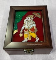 Lord Ganesh Reverse glass painting Jewel Box Lord Ganesh Reverse glass painting Jewel Box