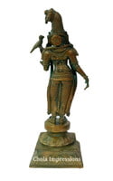 Andal (Godha Devi) Panchaloha Idol in Antique Finish - 9 inches