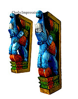 Elephant Wooden Wall Bracket Pair - 1 ft Elephant Wooden Wall Bracket Pair - 1 ft
