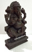 Ganesh Wooden Statue - All side Carved - 1 ft