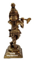 Lord Krishna Brass Statue - 9 inches