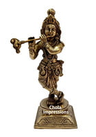 Lord Krishna Brass Statue - 9 inches Lord Krishna Brass Statue - 9 inches