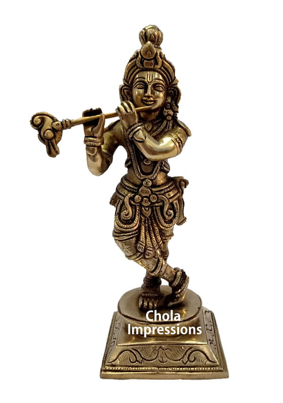 Buy Lord Krishna Panchaloha brass statue in south indian style