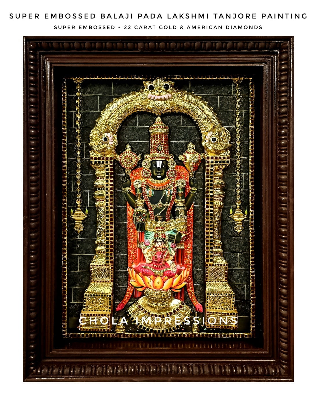 Buy Super Embossed 3D Balaji Lakshmi Tanjore Painting with american
