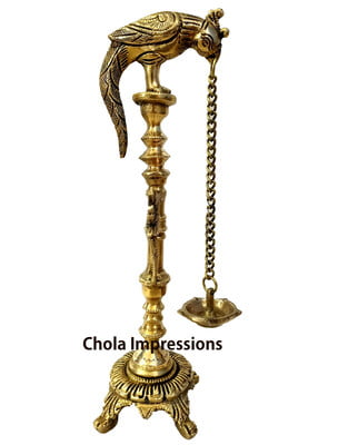 Parrot Brass Hanging oil Lamp - 1 ft