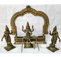 Murugar Valli Devasena Panchaloha Idol set in Antique Finish