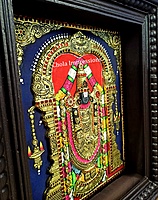 Super Embossed Statue-like Balaji Tanjore Painting - Medium Size Super Embossed Statue-like Balaji Tanjore Painting - Medium Size