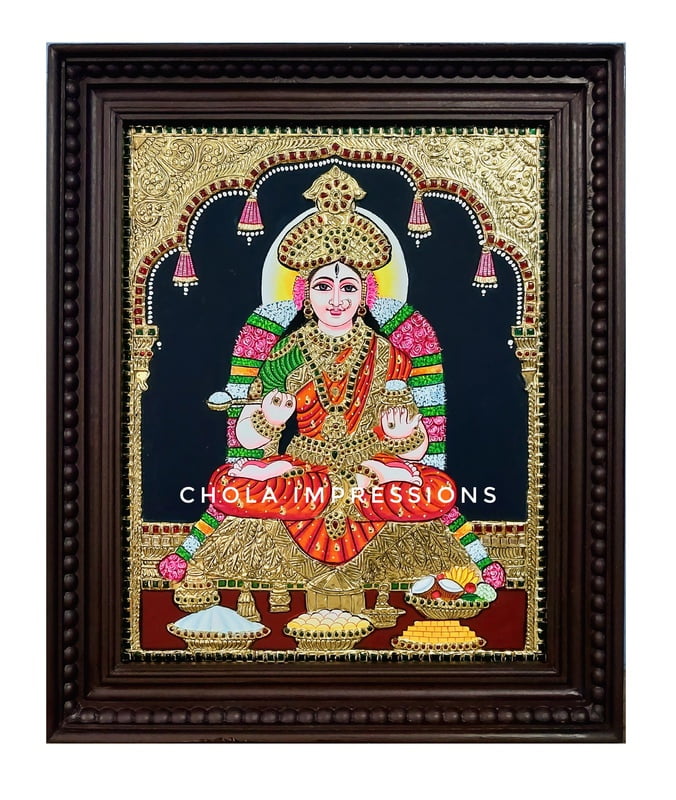 Traditional Kashi Annapoorani Tanjore Painting - Exclusive Collection