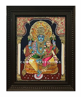 Vishnu Lakshmi Tanjore Painting (Lakshmi Narayana)