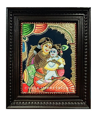 Yashodha Krishna Tanjore Painting - Medium to Big sizes