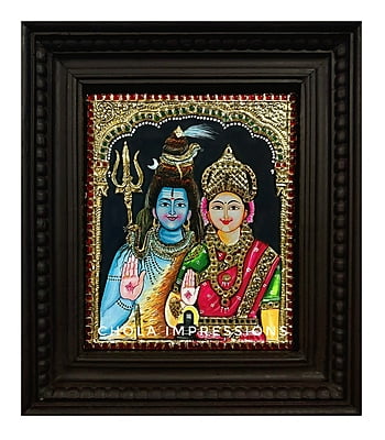 Shiva Parvati Tanjore Painting