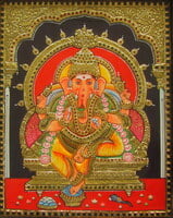 Ganesh Tanjore Painting - 1.5 ft x 1.25 ft