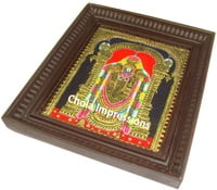 Balaji Tanjore Painting -  22 Carat Gold foil decorated - Medium Sizes