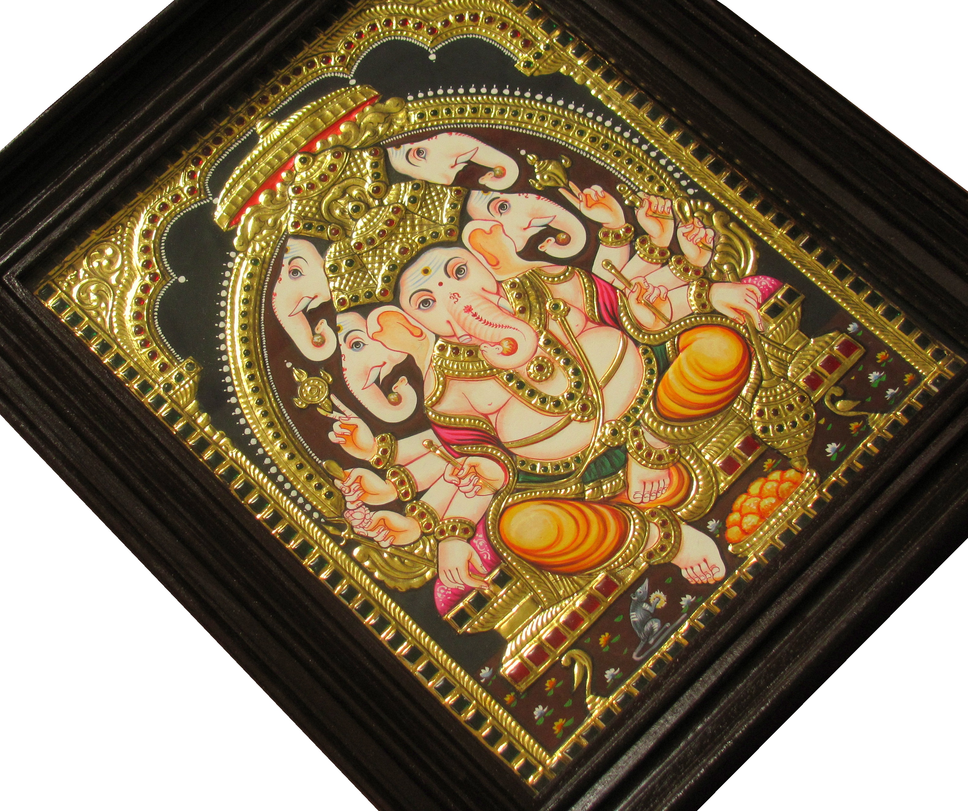 Panchmukh Ganesh (Panjamuga Vinayagar) Tanjore Painting