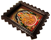 Traditional Gaja Lakshmi Tanjore Painting - 13x11 inches