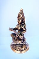 Annapoorani Devi Brass Statue - 9 cm x  5.5 cm