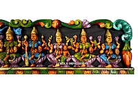 Ashta Lakshmi Multi colour Wooden Panel - Wall Mount