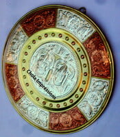 Balaji - Padmavati (Thayar) Tanjore Metal Art Plate - Made of Silver, Brass & Copper