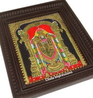 Balaji Tanjore Painting -  22 Carat Gold foil decorated - Medium Sizes