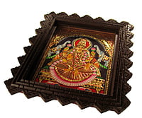 Traditional Gaja Lakshmi Tanjore Painting - 13x11 inches